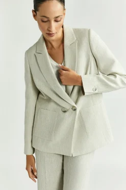Blazer mit Lurex-Nadelstreifen