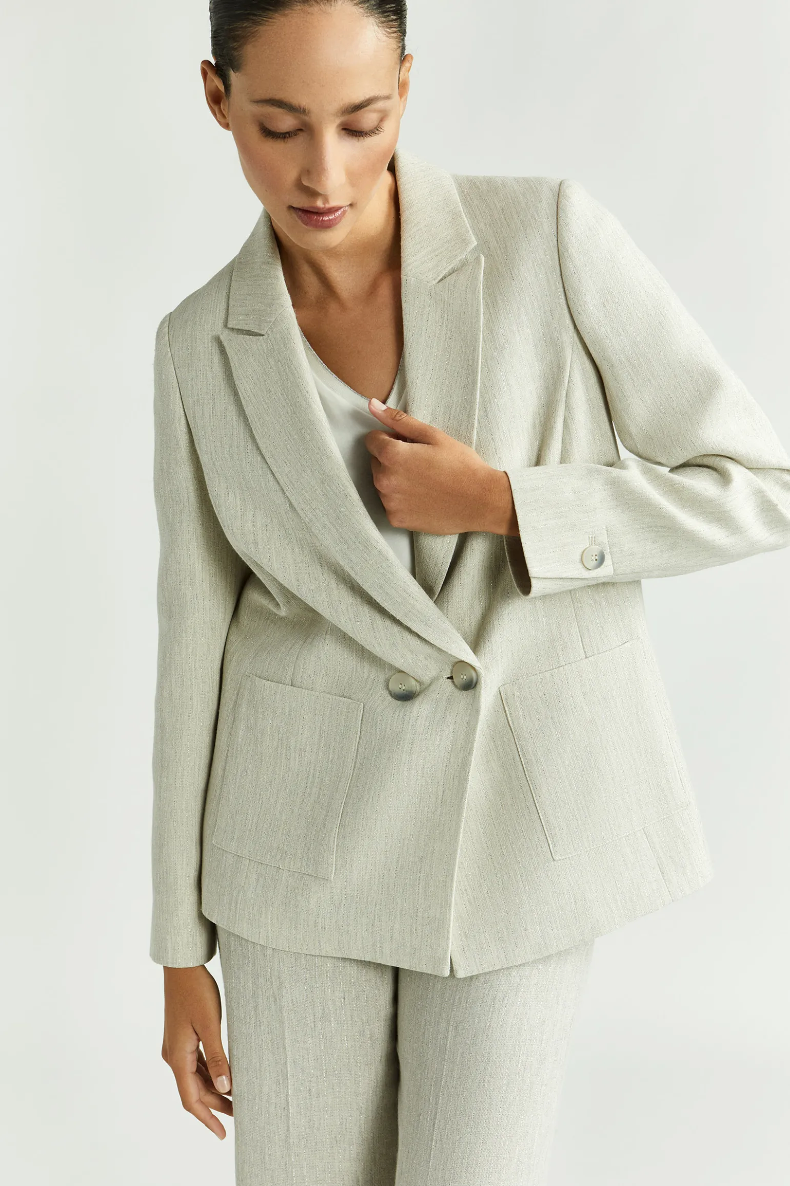 Blazer mit Lurex-Nadelstreifen