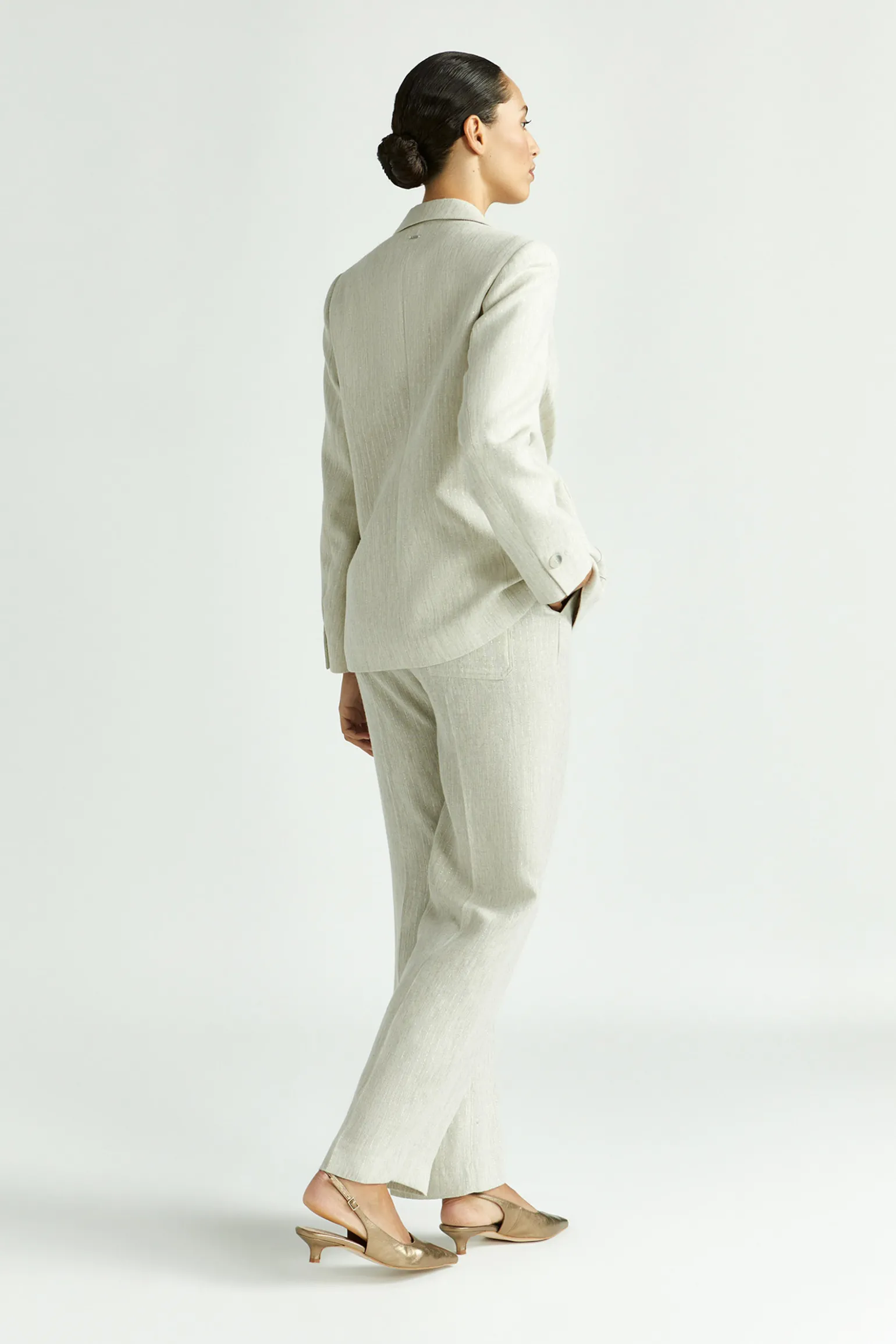 Blazer mit Lurex-Nadelstreifen