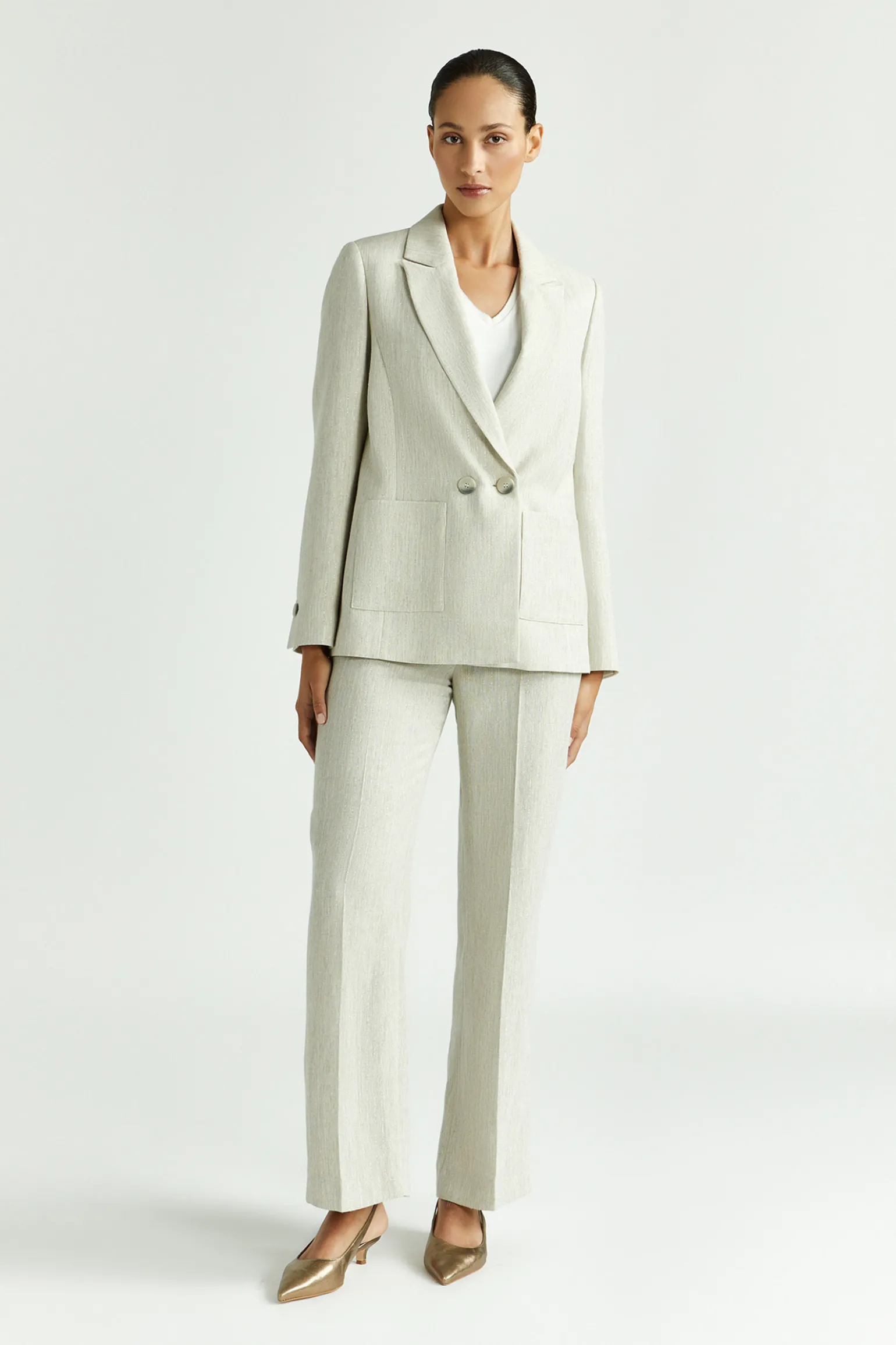 Blazer mit Lurex-Nadelstreifen