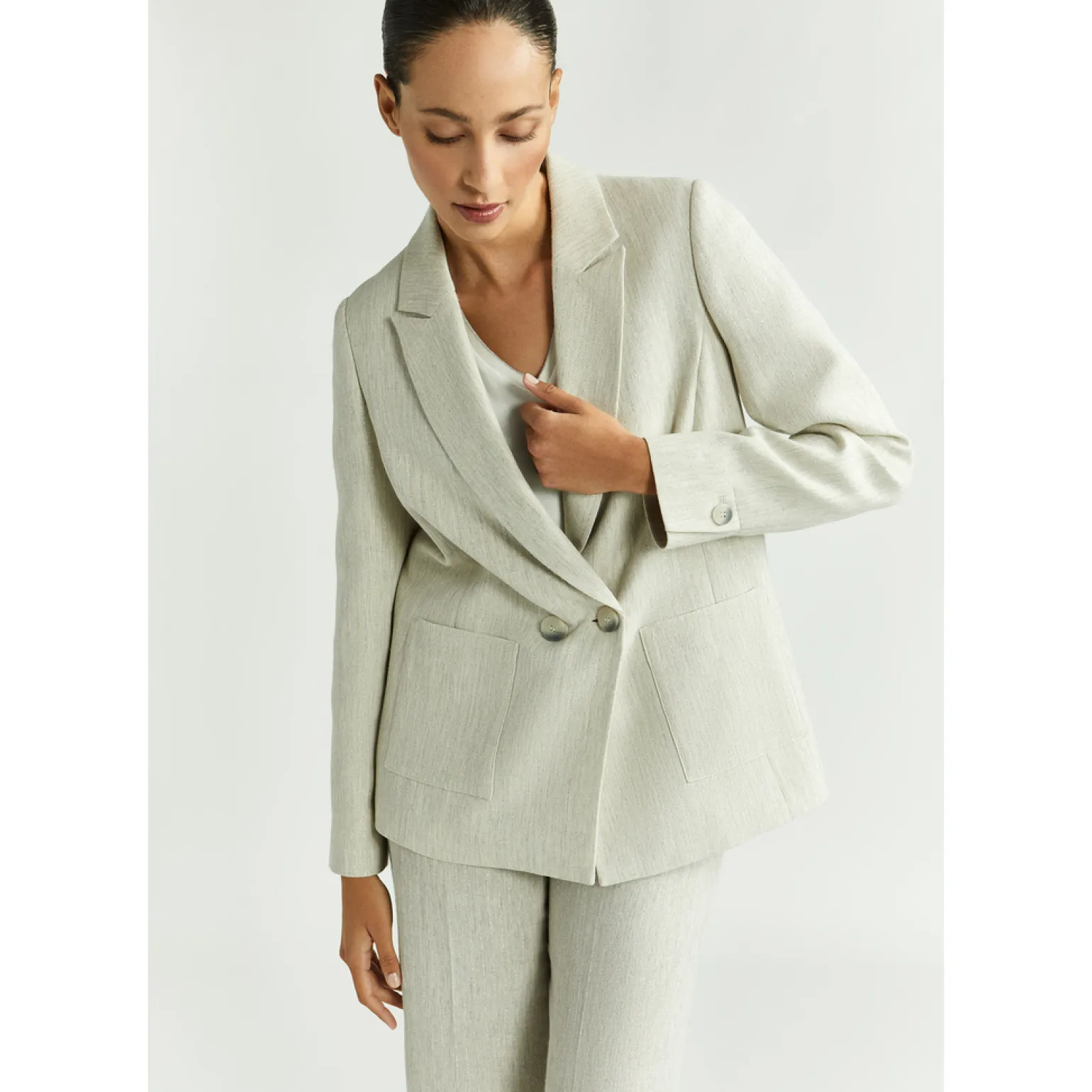 Blazer mit Lurex-Nadelstreifen