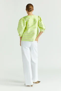Bluse aus Taft mit Ballonärmeln