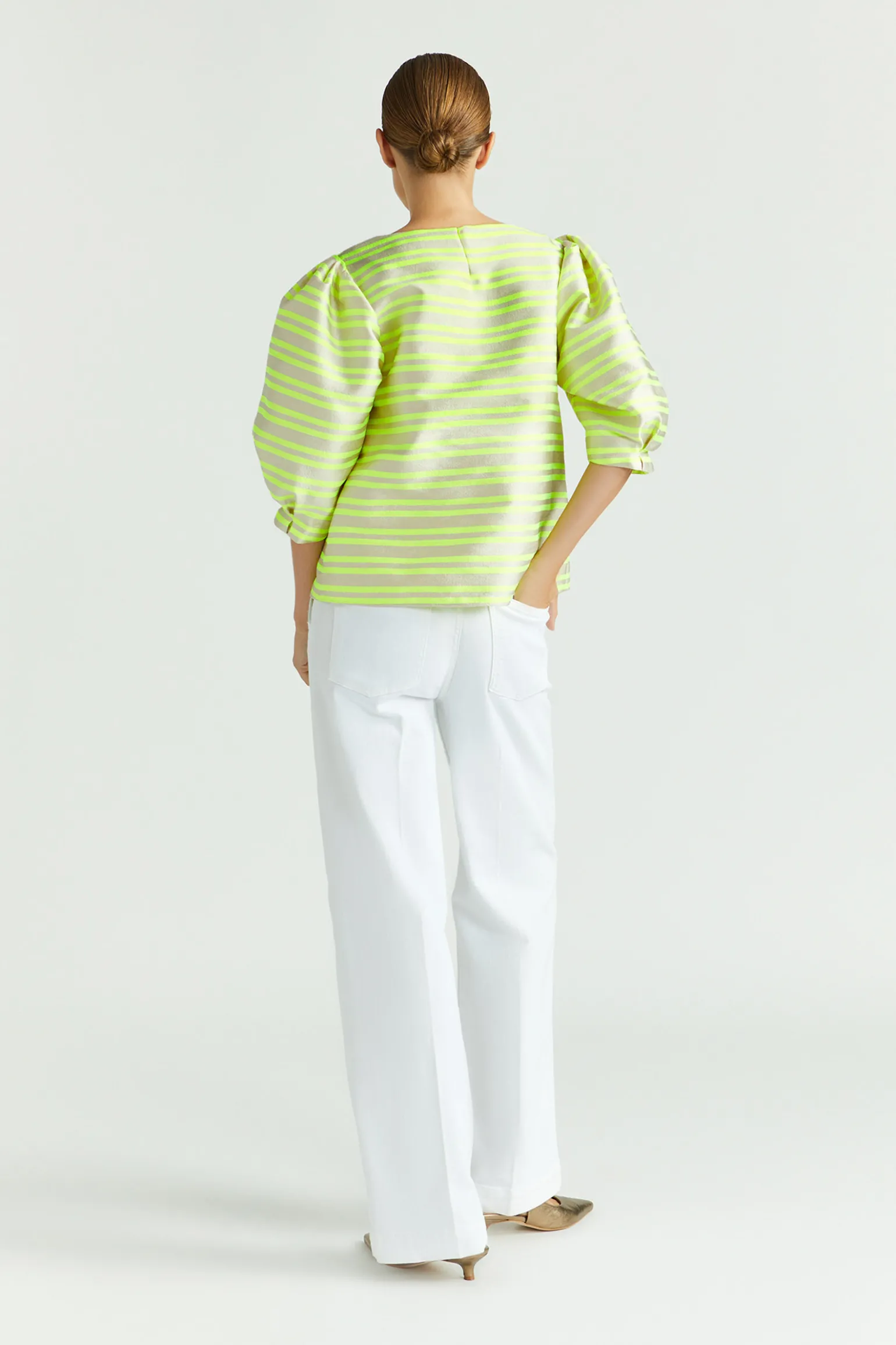 Bluse aus Taft mit Ballonärmeln