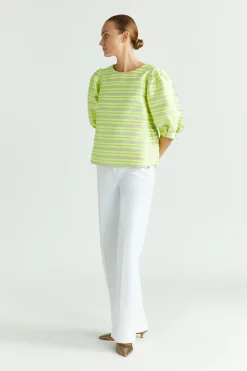 Bluse aus Taft mit Ballonärmeln