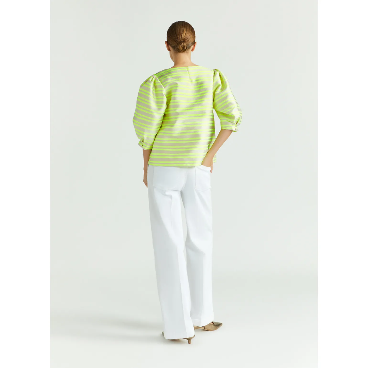 Bluse aus Taft mit Ballonärmeln
