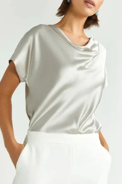 Bluse in Seidenoptik