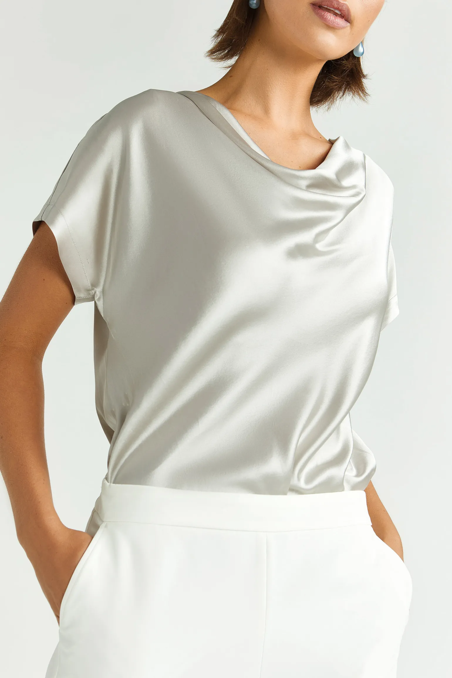 Bluse in Seidenoptik