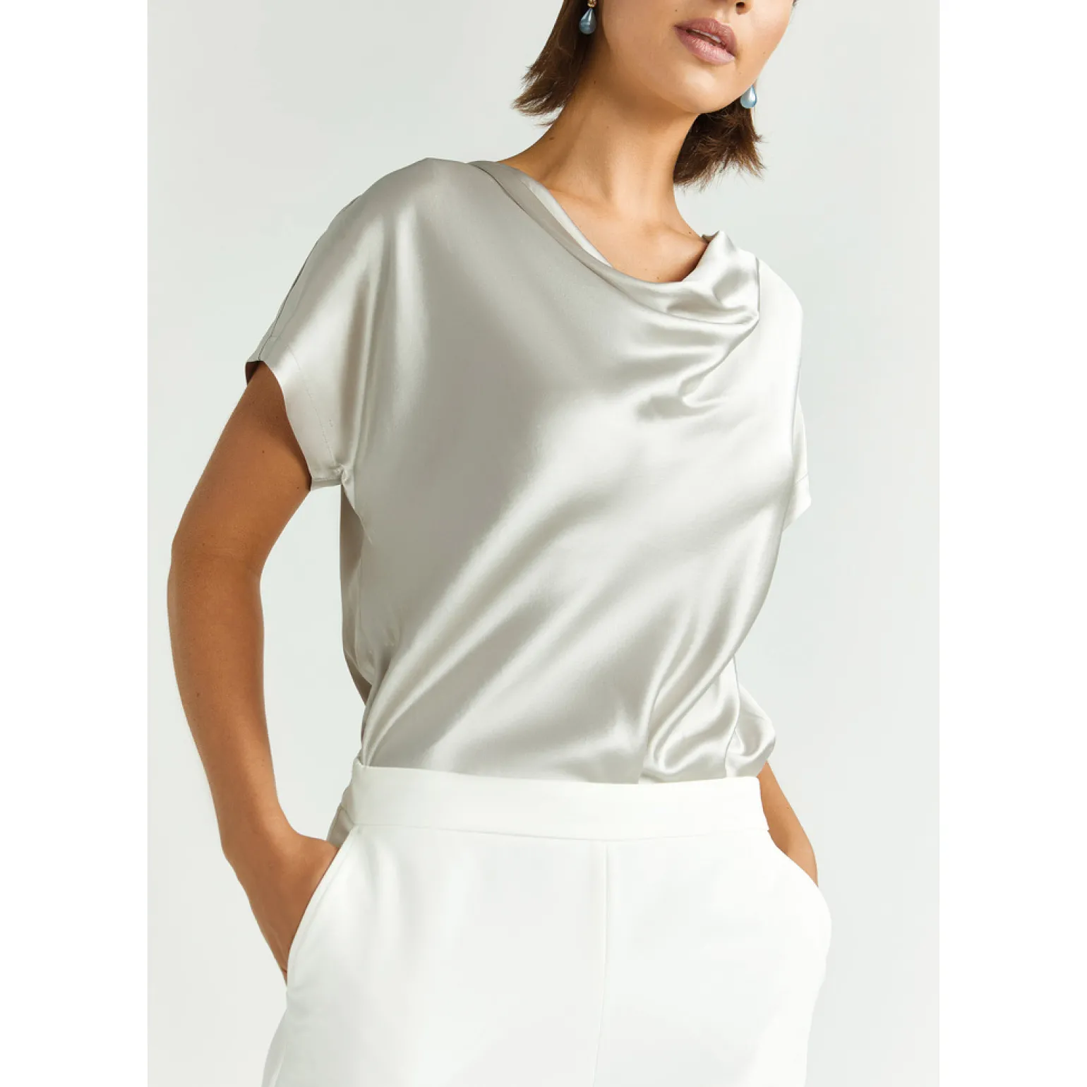 Bluse in Seidenoptik