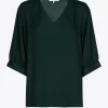 Bluse mit gerafften Ärmeln