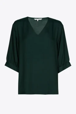 Bluse mit gerafften Ärmeln