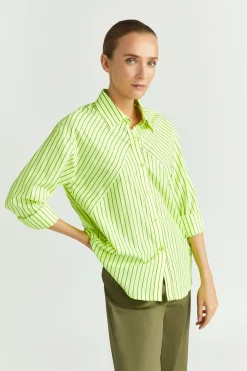 Bluse mit Neonstreifen