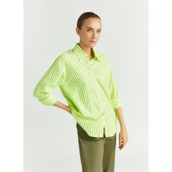 Bluse mit Neonstreifen