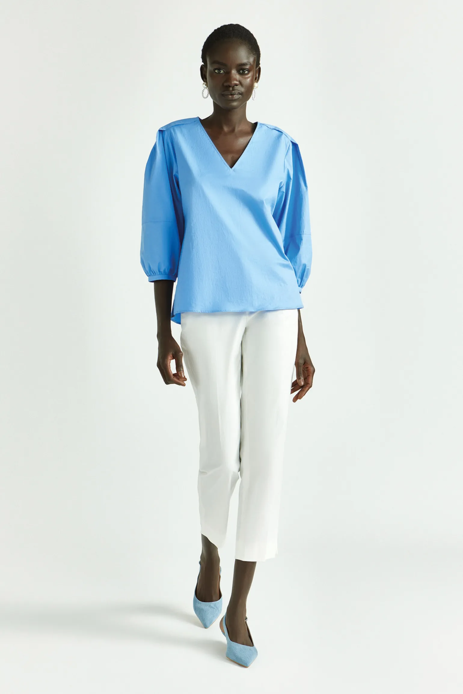 Bluse mit Puffärmeln
