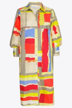 Blusenkleid aus Crinkle-Stoff