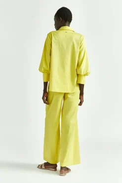 Crinkle-Hose mit weitem Bein