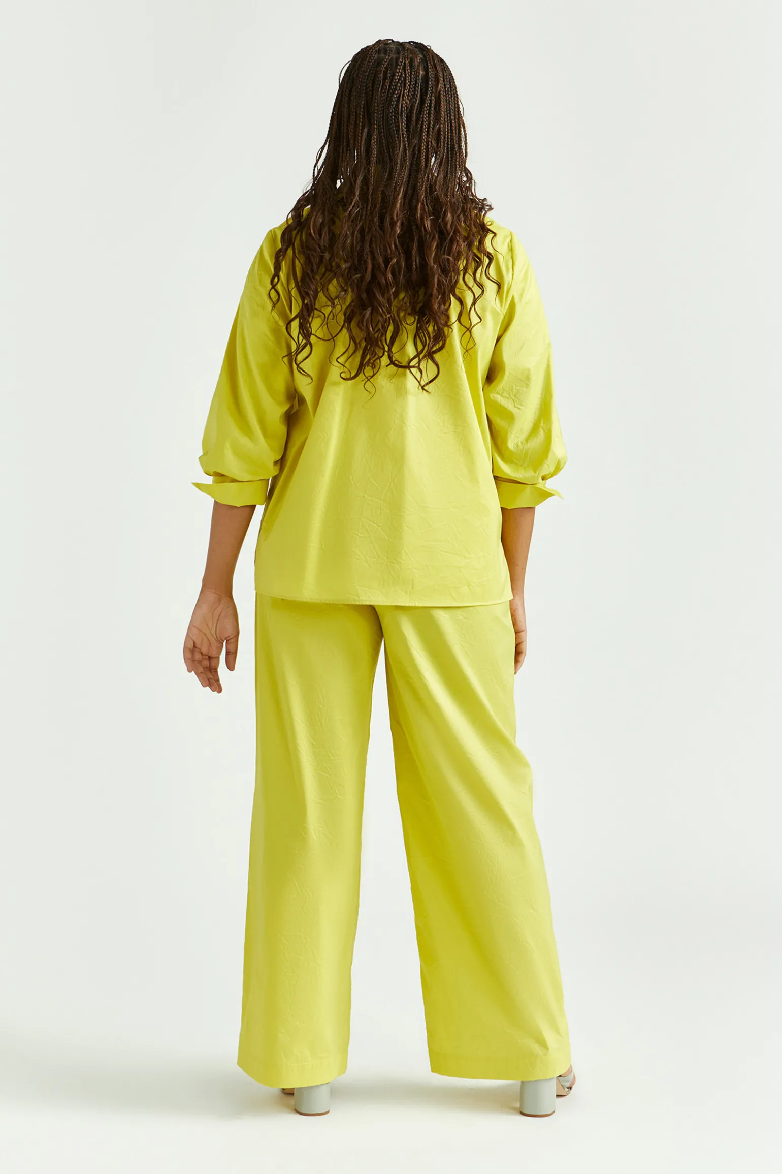 Crinkle-Hose mit weitem Bein