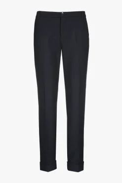 Dunkelblaue Chino Hose mit Umschlag