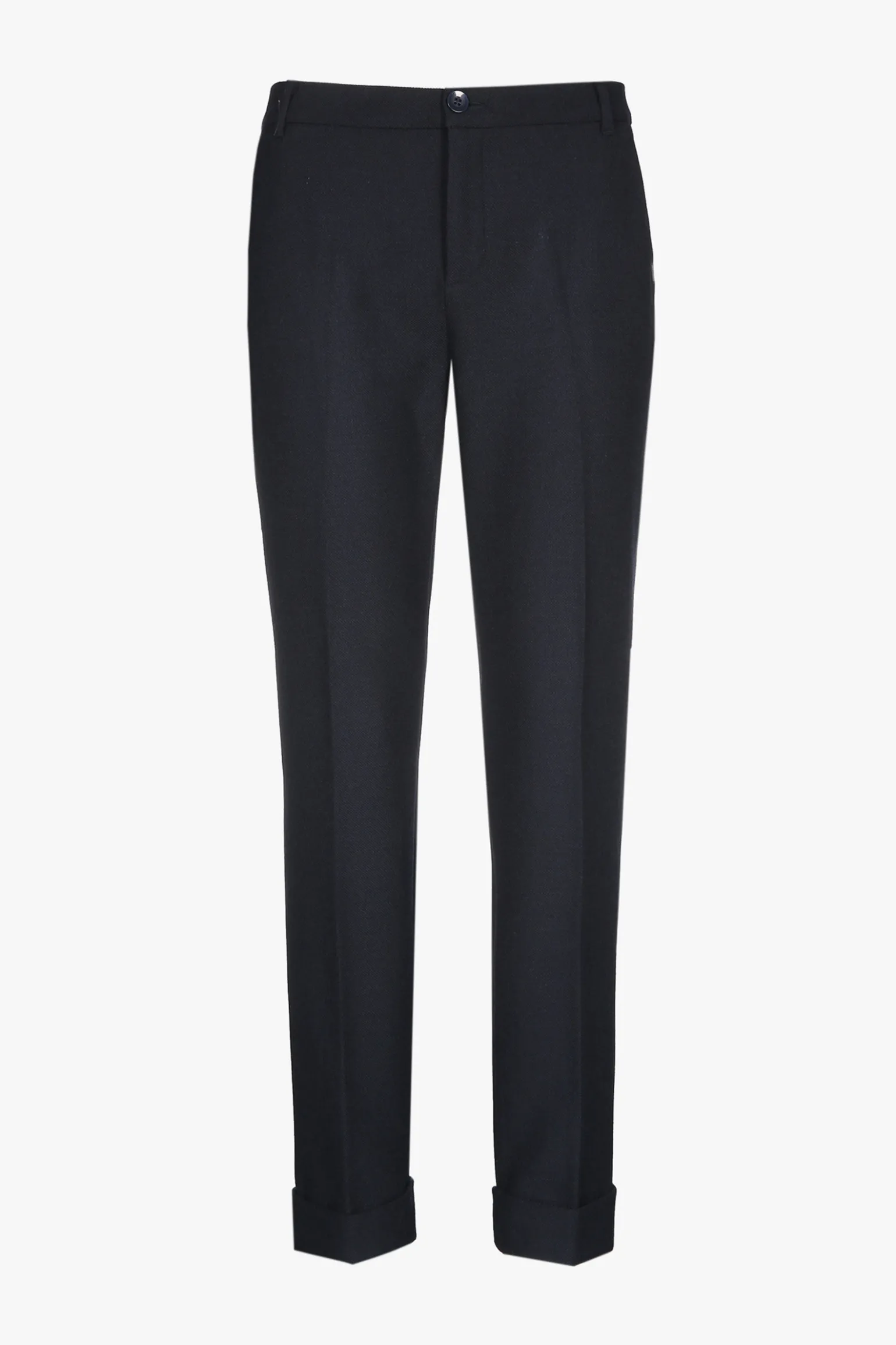 Dunkelblaue Chino Hose mit Umschlag