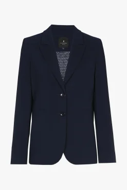Dunkelblauer taillierter, knitterfreier Blazer
