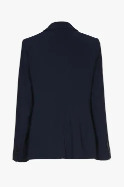 Dunkelblauer taillierter, knitterfreier Blazer
