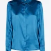 Einfarbige Bluse mit Seidenanteil