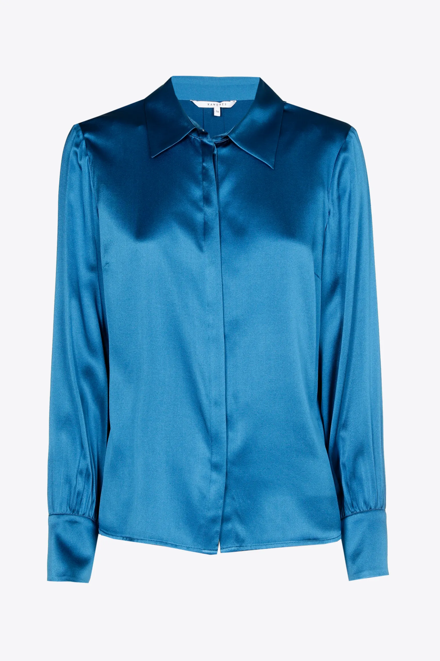 Einfarbige Bluse mit Seidenanteil