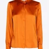 Einfarbige Bluse mit Seidenanteil