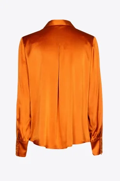 Einfarbige Bluse mit Seidenanteil