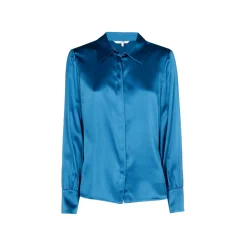 Einfarbige Bluse mit Seidenanteil