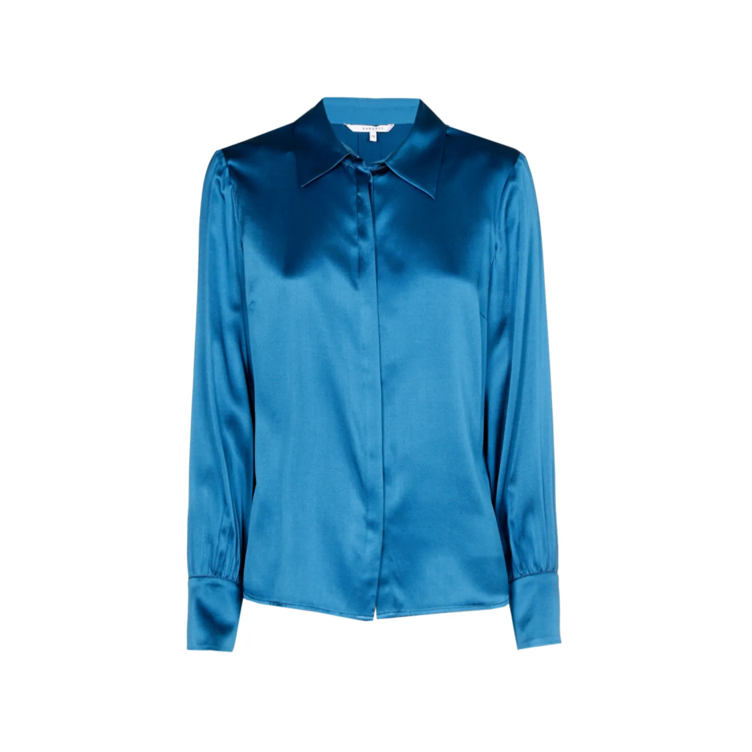 Einfarbige Bluse mit Seidenanteil