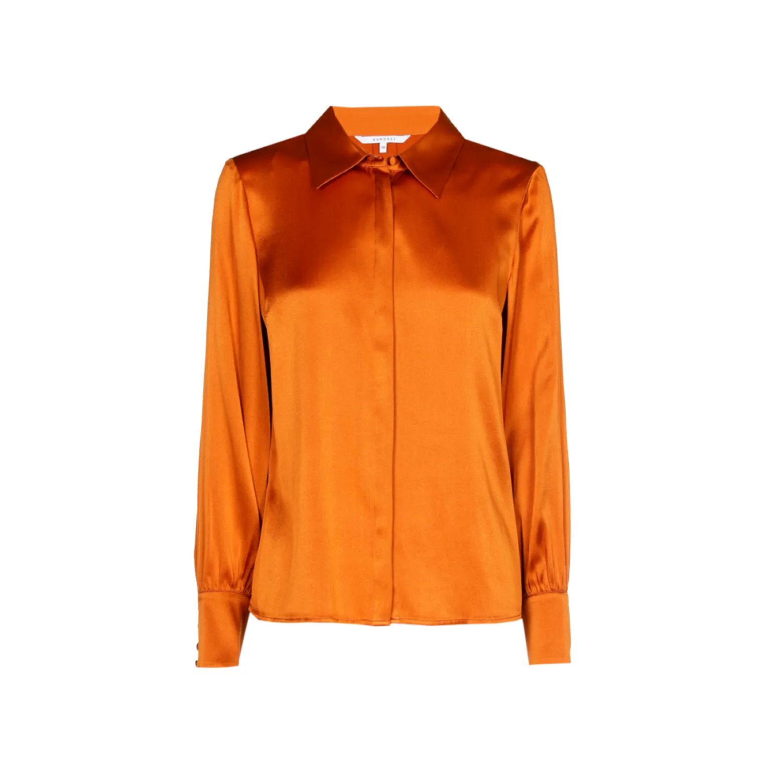 Einfarbige Bluse mit Seidenanteil