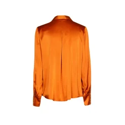Einfarbige Bluse mit Seidenanteil
