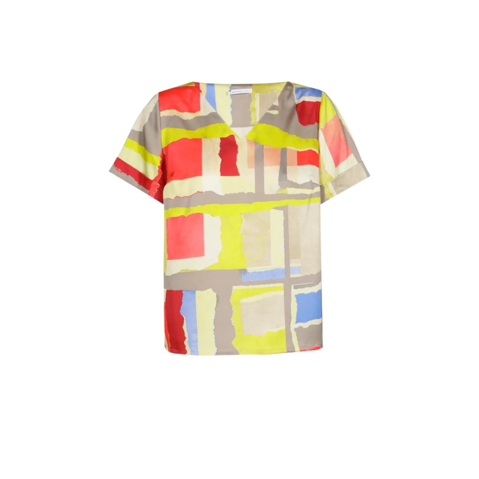 Farbenfrohe Bluse mit V-Ausschnitt