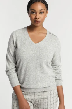 Feinstrickpullover mit V-Ausschnitt