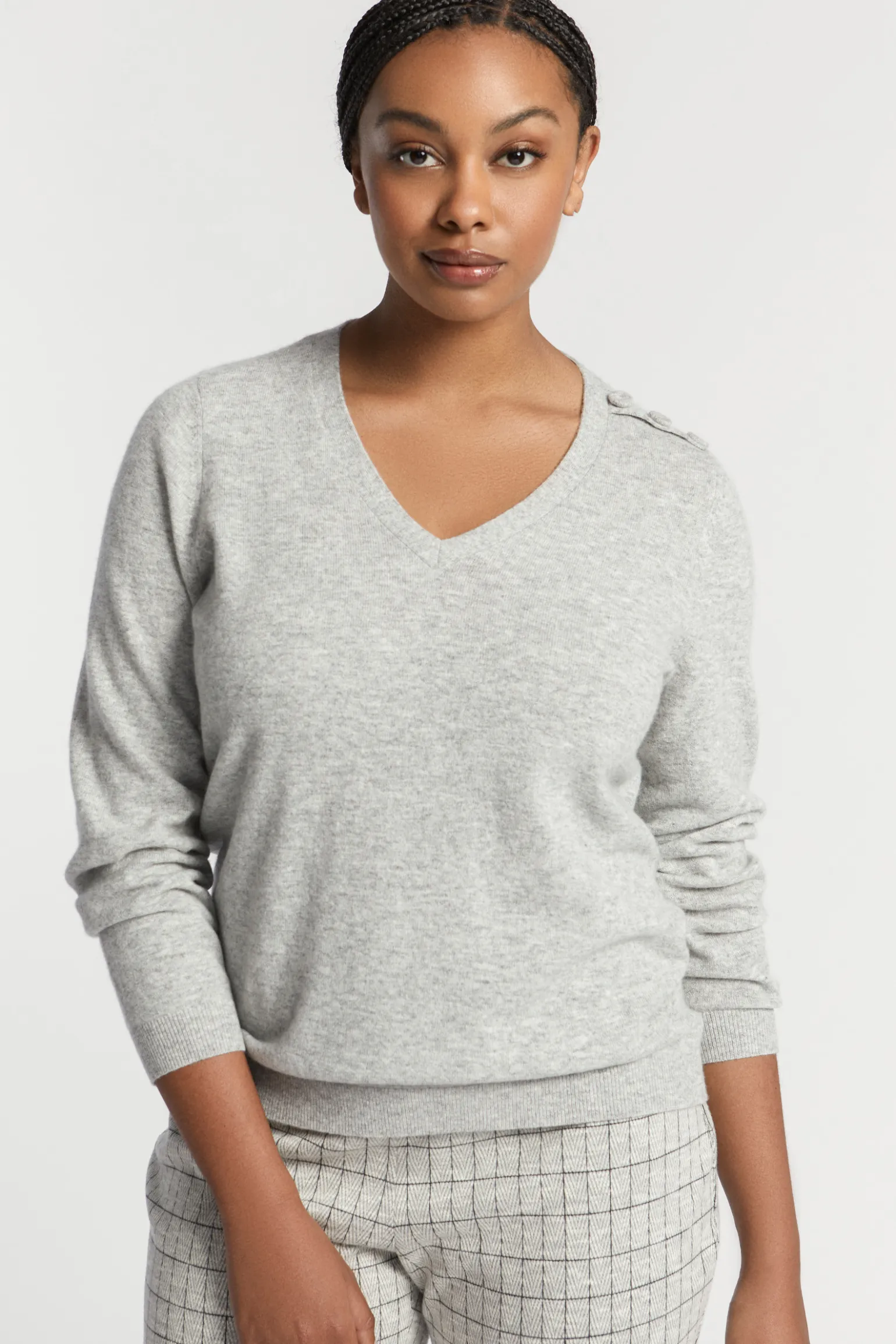 Feinstrickpullover mit V-Ausschnitt