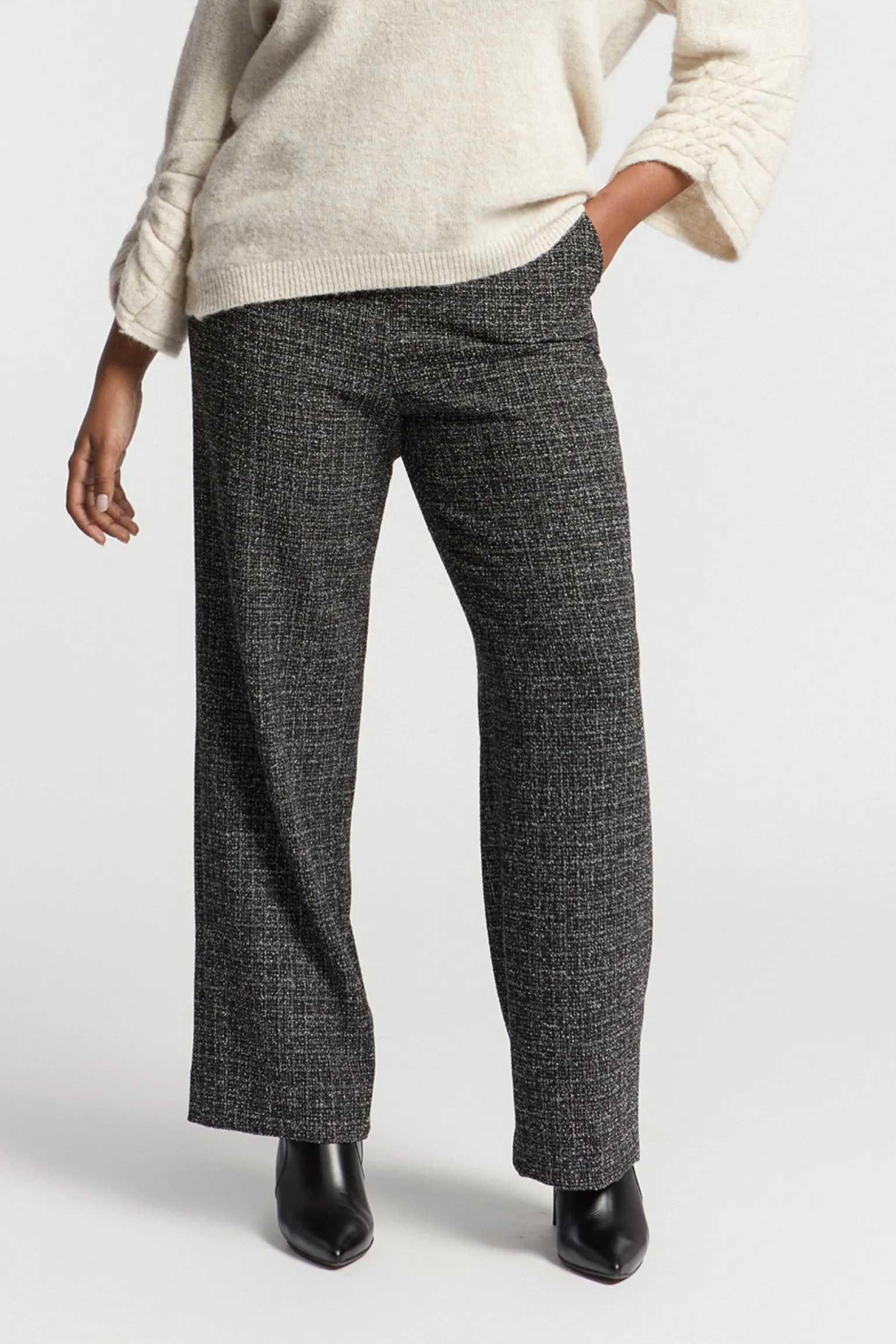 Formelle Hose aus Bouclé-Stoff
