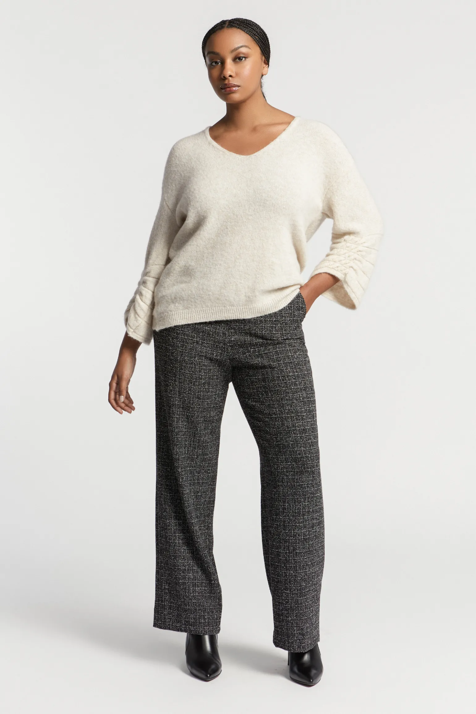 Formelle Hose aus Bouclé-Stoff