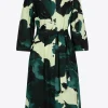 Gerade geschnittenes Blusenkleid mit Bindegürtel