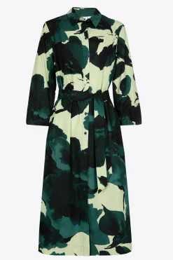Gerade geschnittenes Blusenkleid mit Bindegürtel