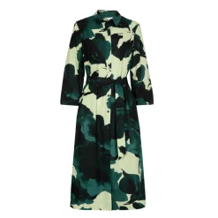 Gerade geschnittenes Blusenkleid mit Bindegürtel