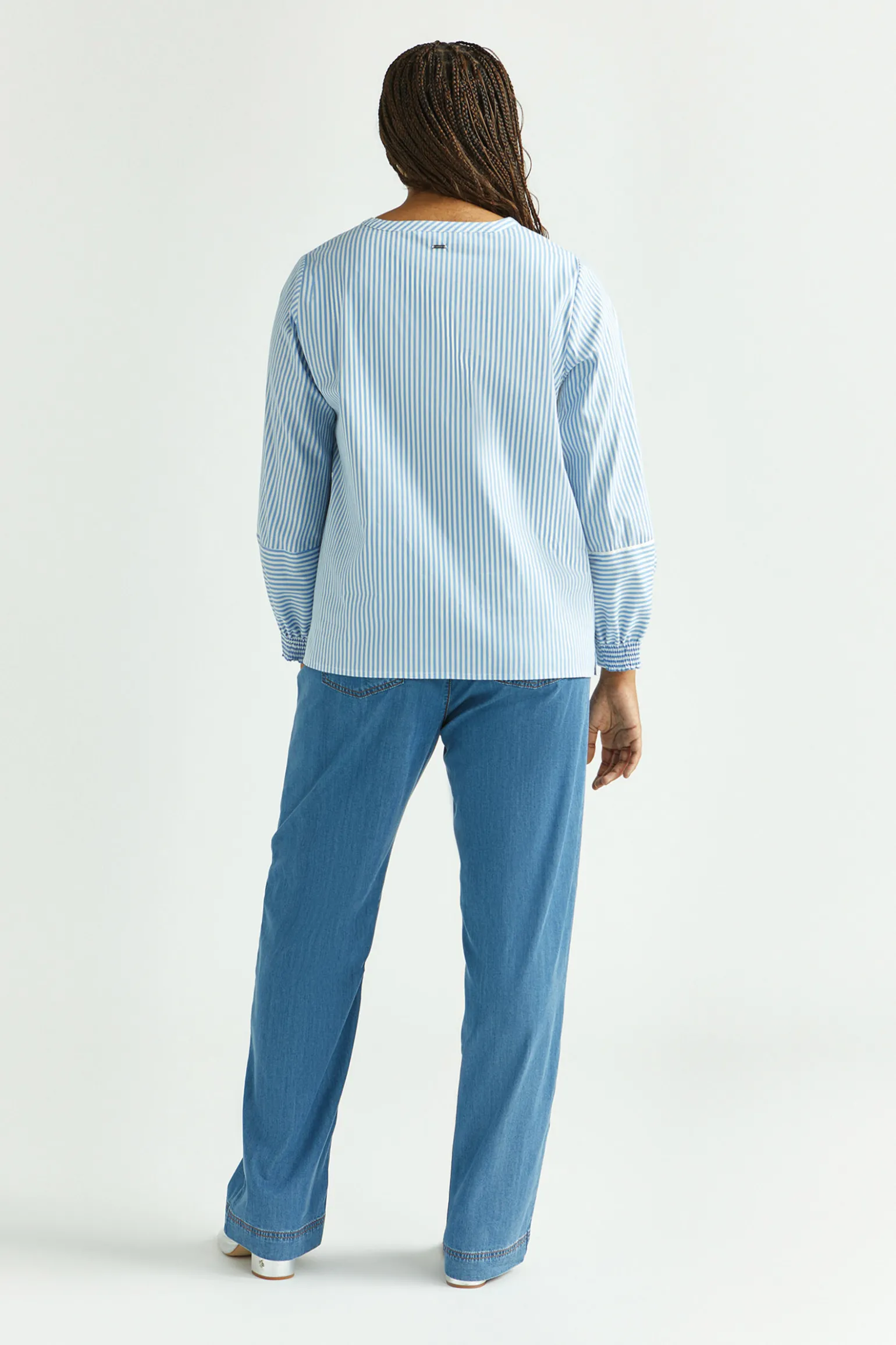 Gestreifte Bluse mit Stretchanteil
