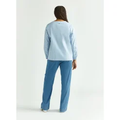 Gestreifte Bluse mit Stretchanteil