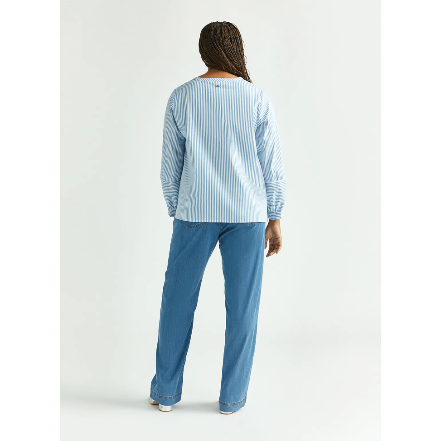 Gestreifte Bluse mit Stretchanteil