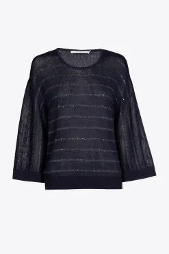 Gestreifter Pullover aus feiner Viskose