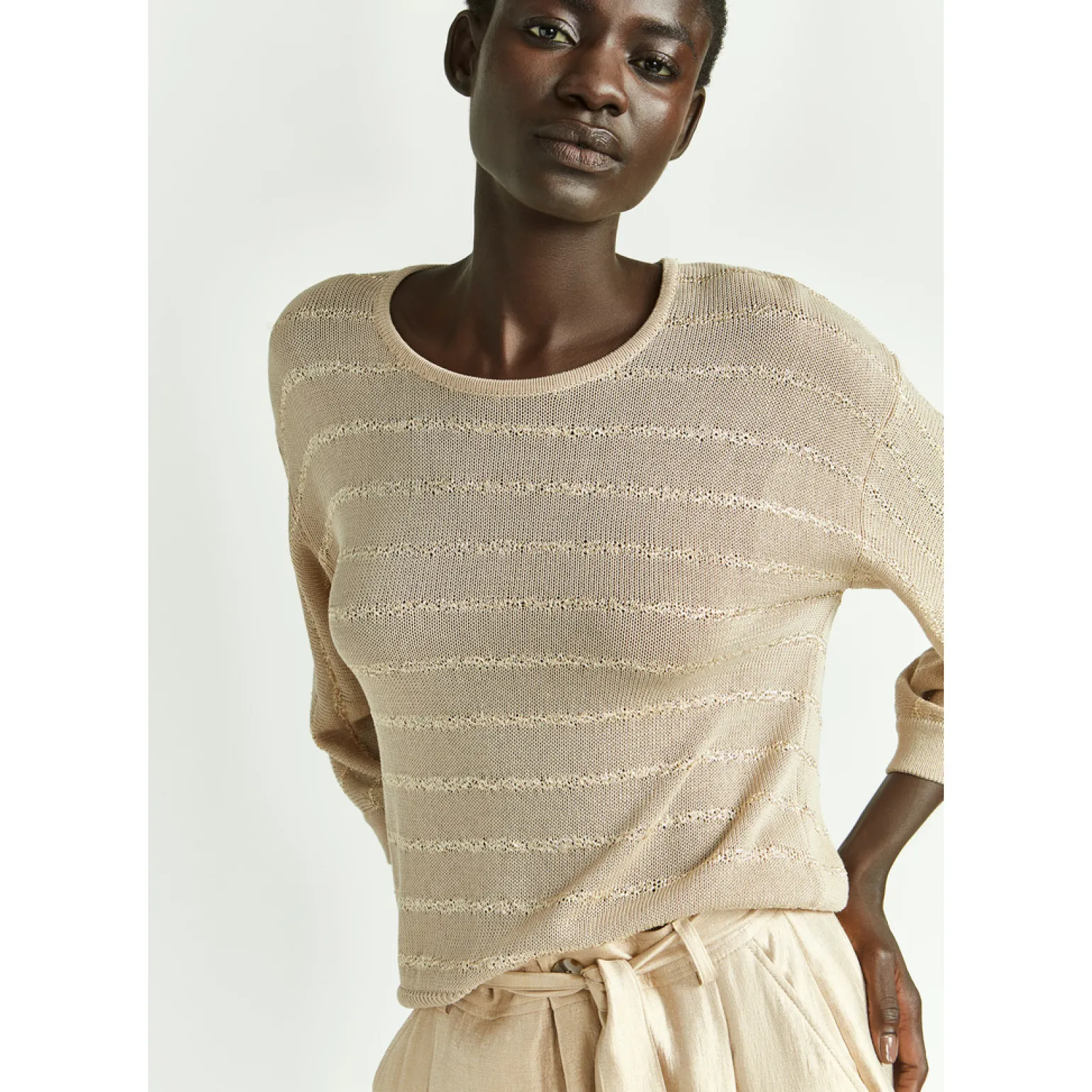 Gestreifter Pullover aus feiner Viskose