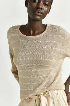 Gestreifter Pullover aus feiner Viskose