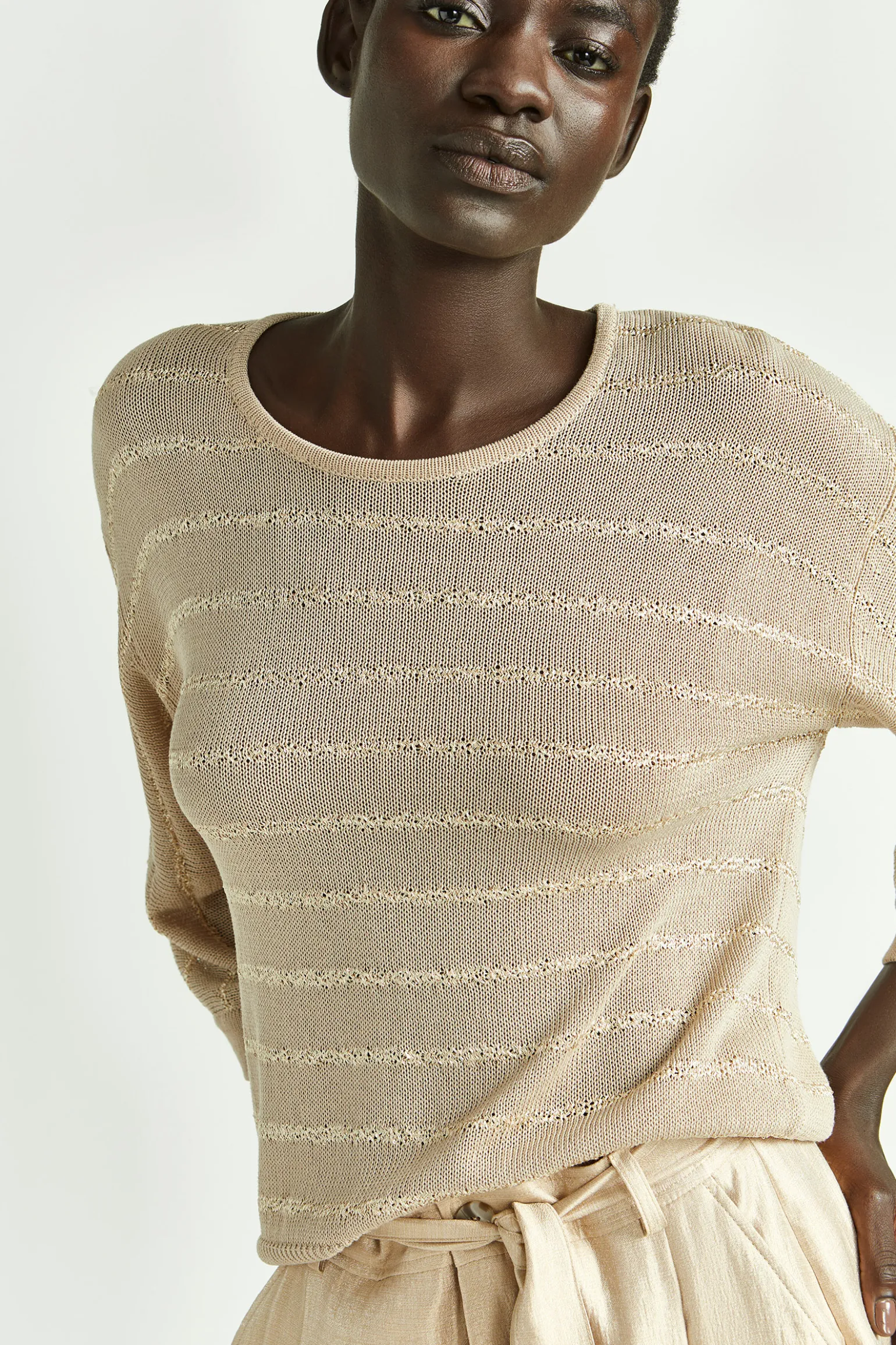 Gestreifter Pullover aus feiner Viskose