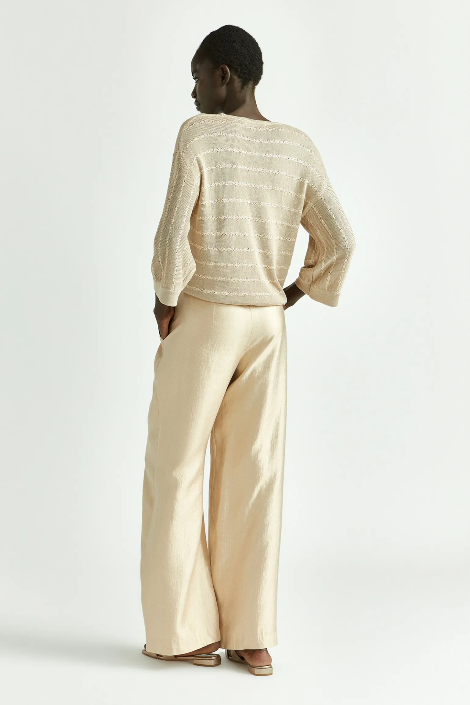 Gestreifter Pullover aus feiner Viskose