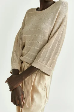 Gestreifter Pullover aus feiner Viskose