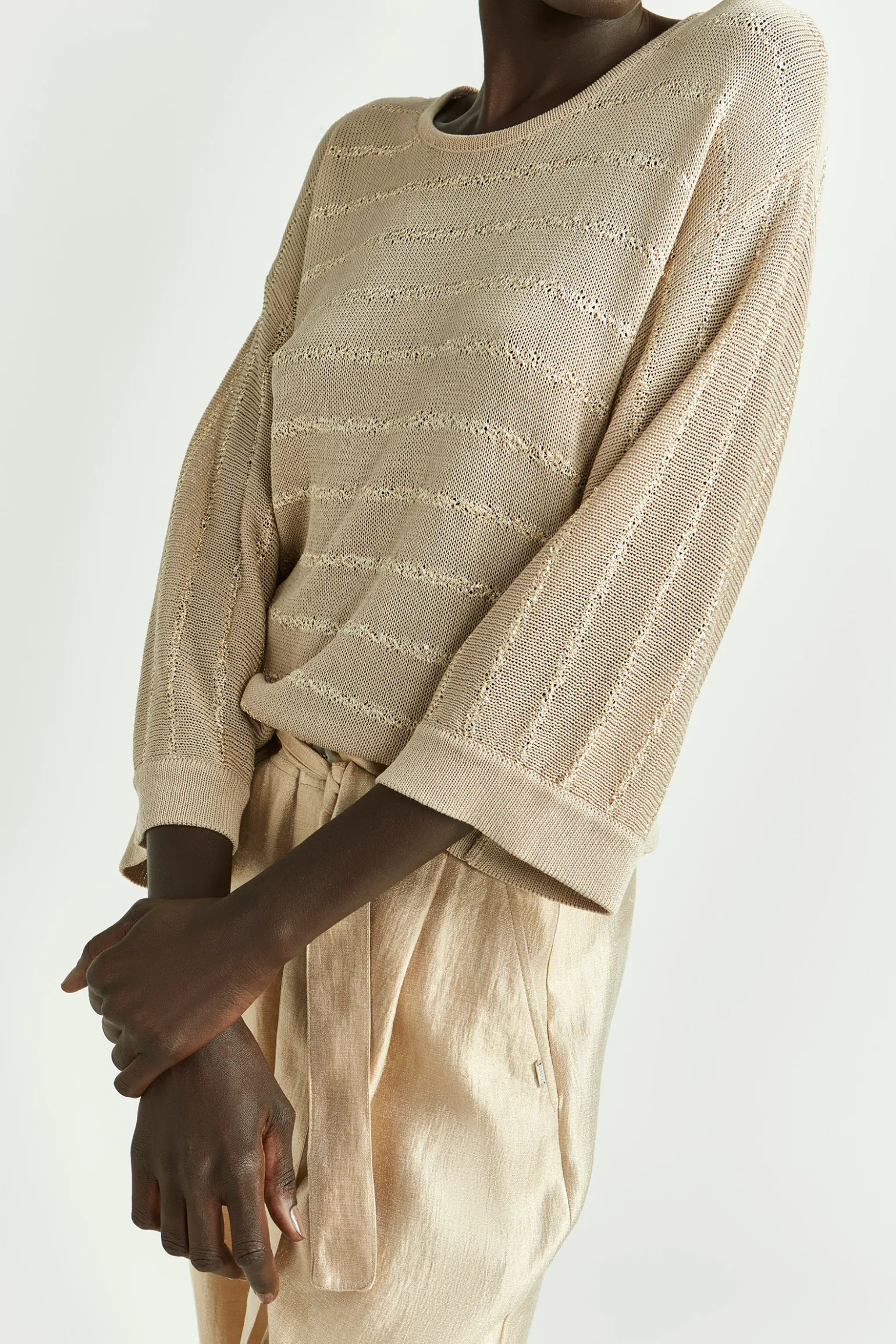 Gestreifter Pullover aus feiner Viskose